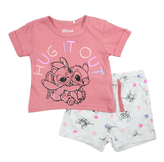 Ensemble Bébé Stitch Rose