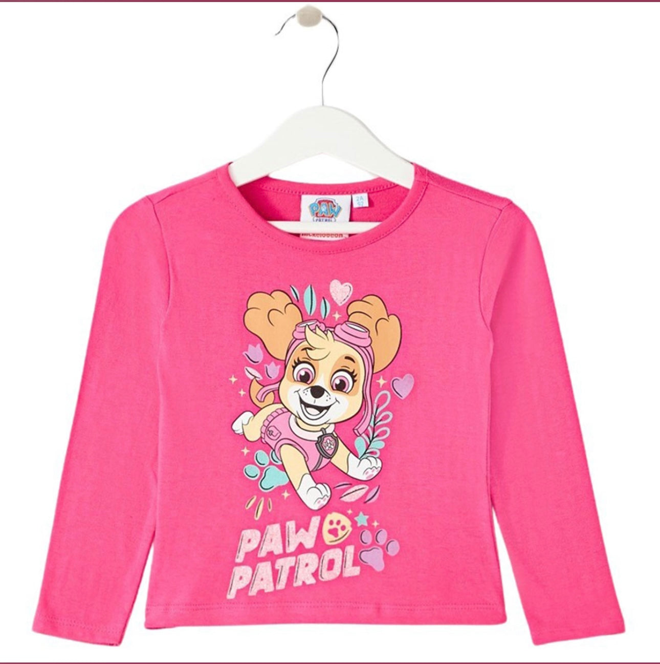 T-shirt manche longue Pat patrouille rose