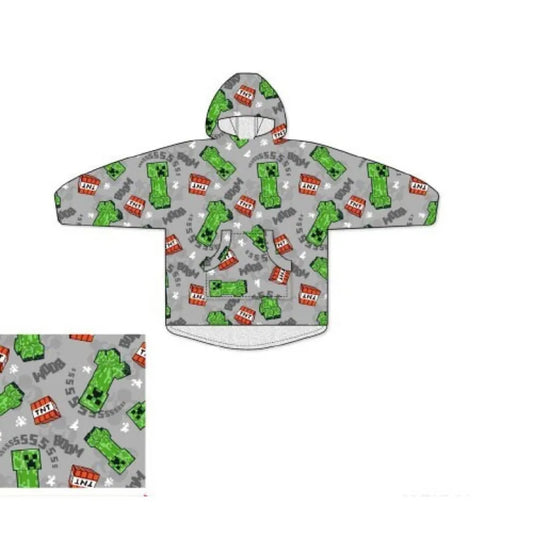Sweat plaid Minecraft de 7/14ans TAILLE UNIQUE sur commande
