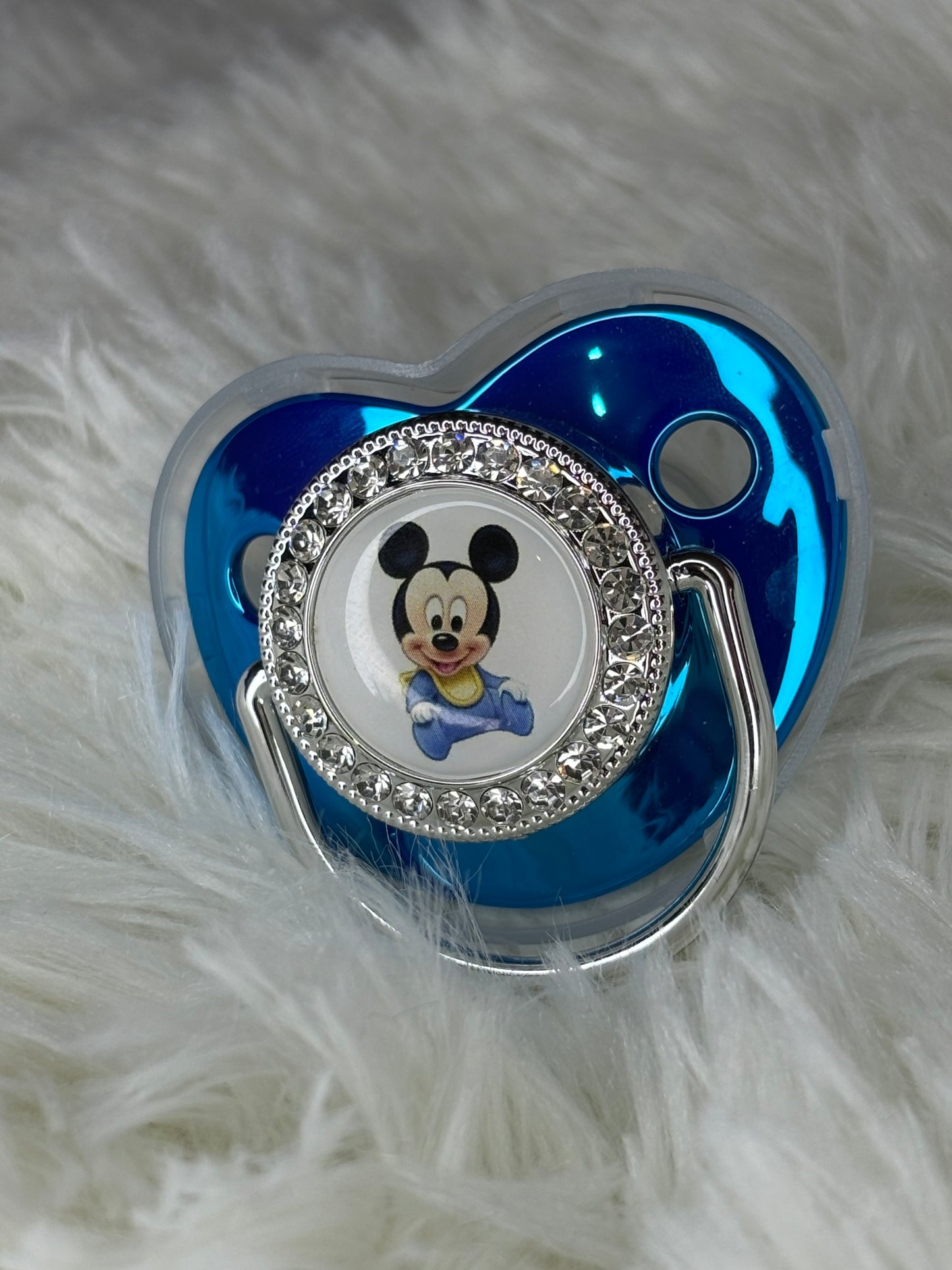 Sucette Seule « Mickey » bleu chrome