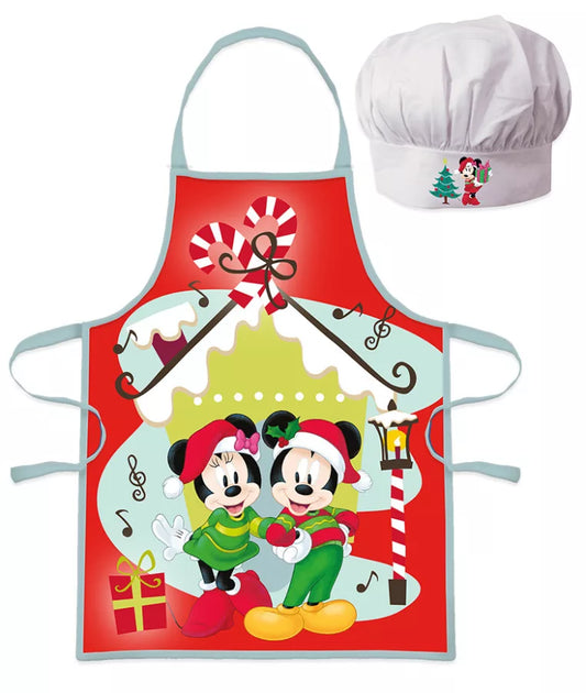 Tablier et chapeau Mickey NoëlTU 3a8ans