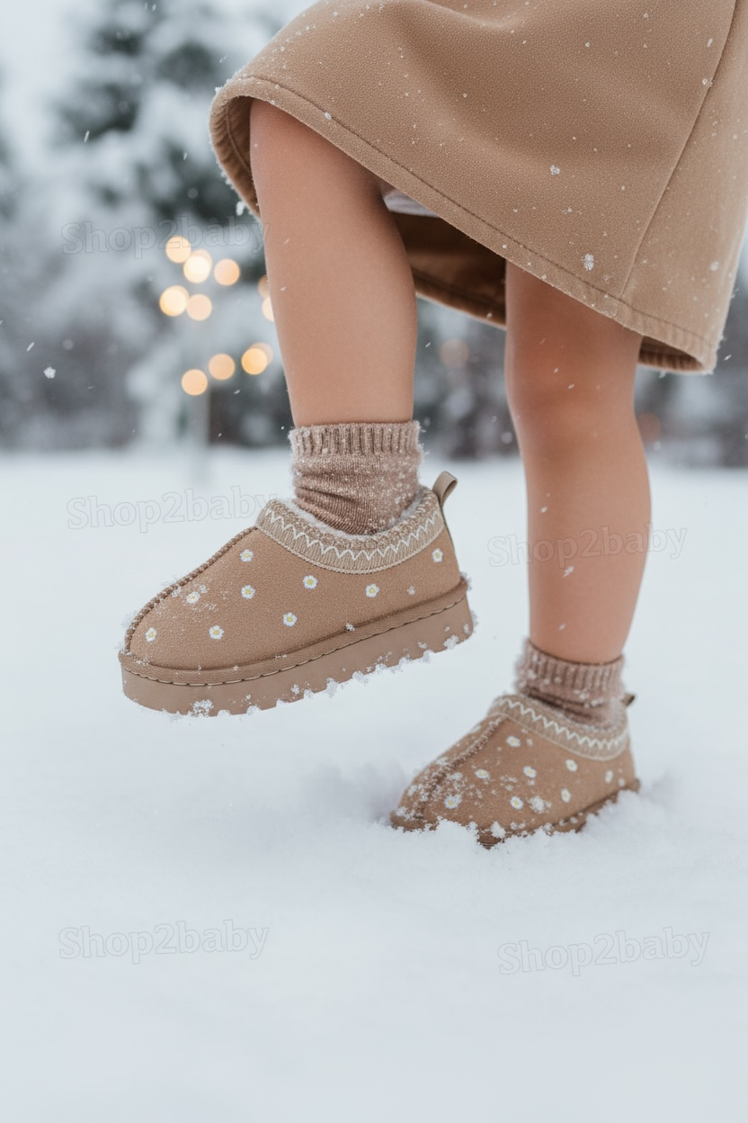 Bottine basse à fleur beige