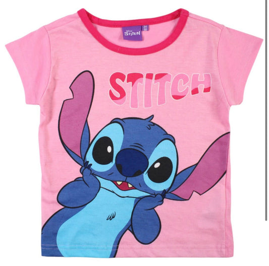 T shirt Stitch rose clair