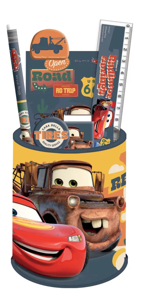 Ensemble de papeterie 7 pièces Disney Cars Road