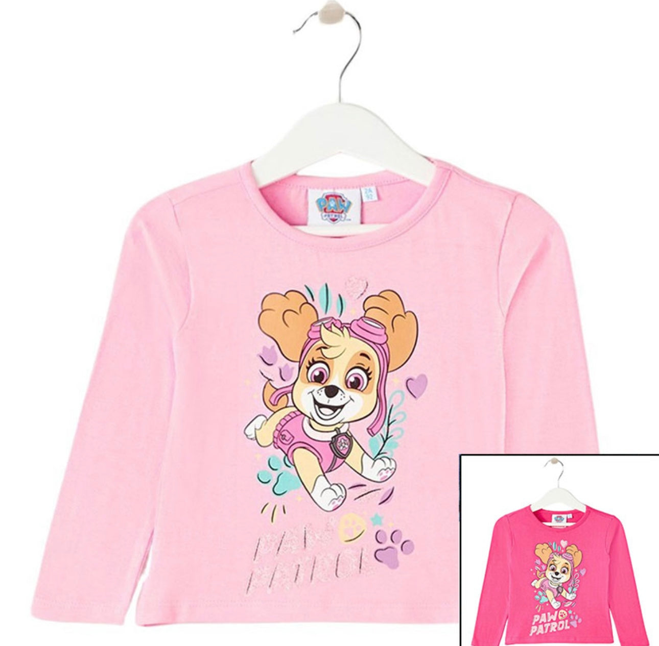 T-shirt manche longue Pat patrouille rose