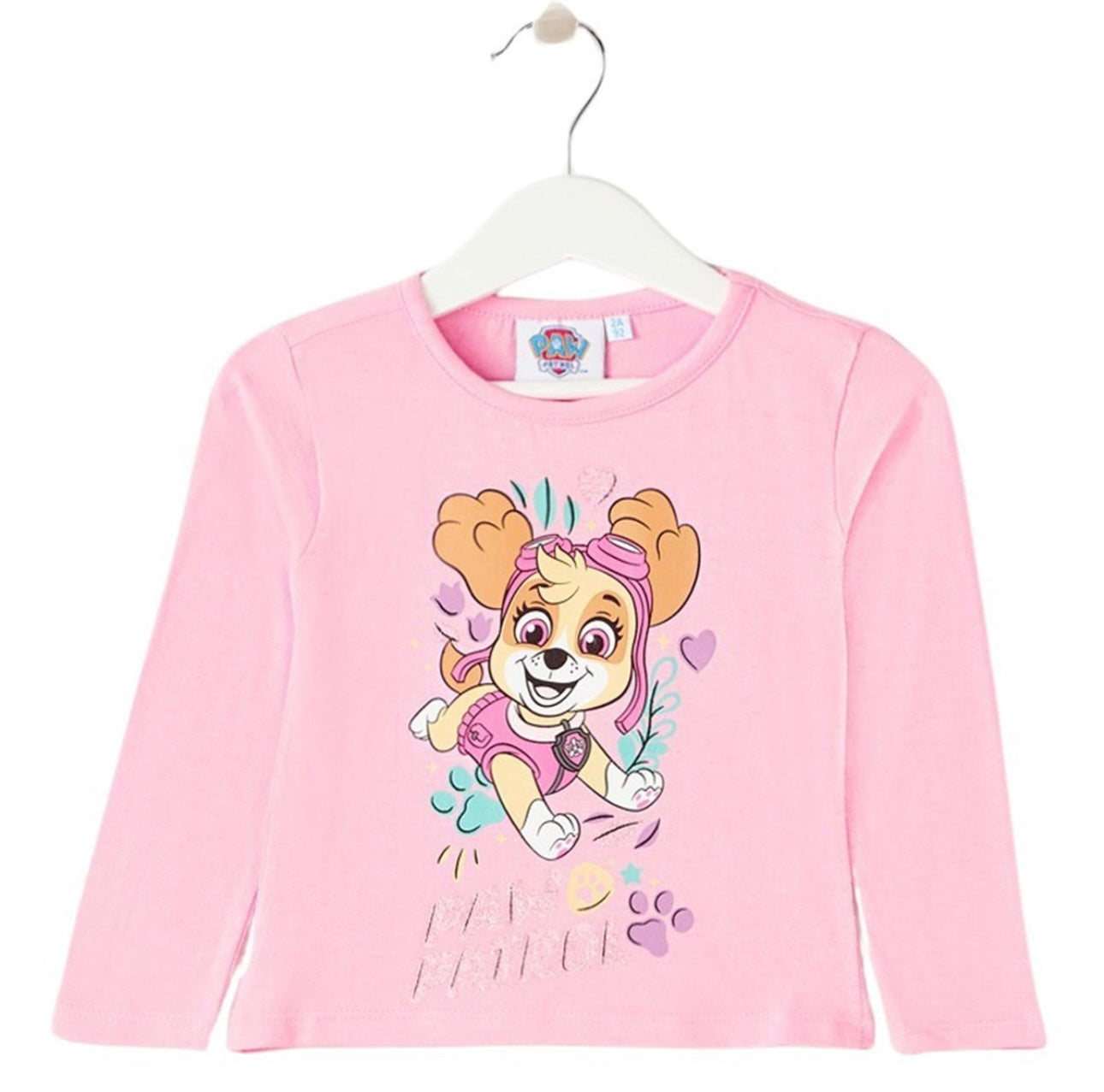 T-shirt manche longue Pat patrouille rose