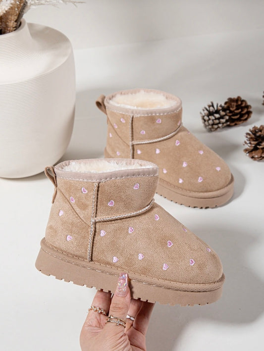 Bottines à cœur beige