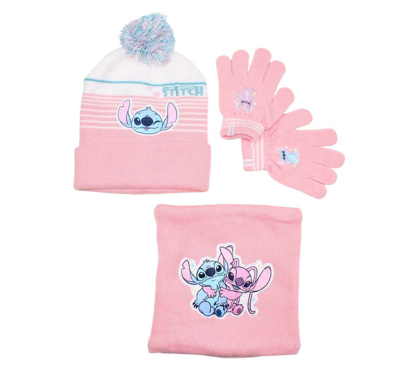 bonnet/gants/écharpe Lilo&Stitch