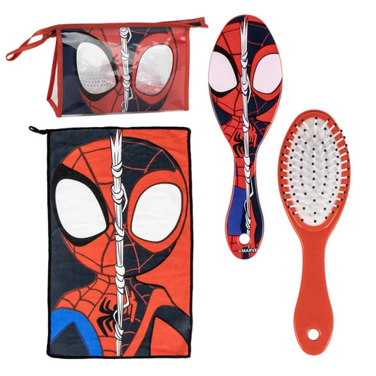 Set de toilette brosse + trousse + serviette Spiderman
