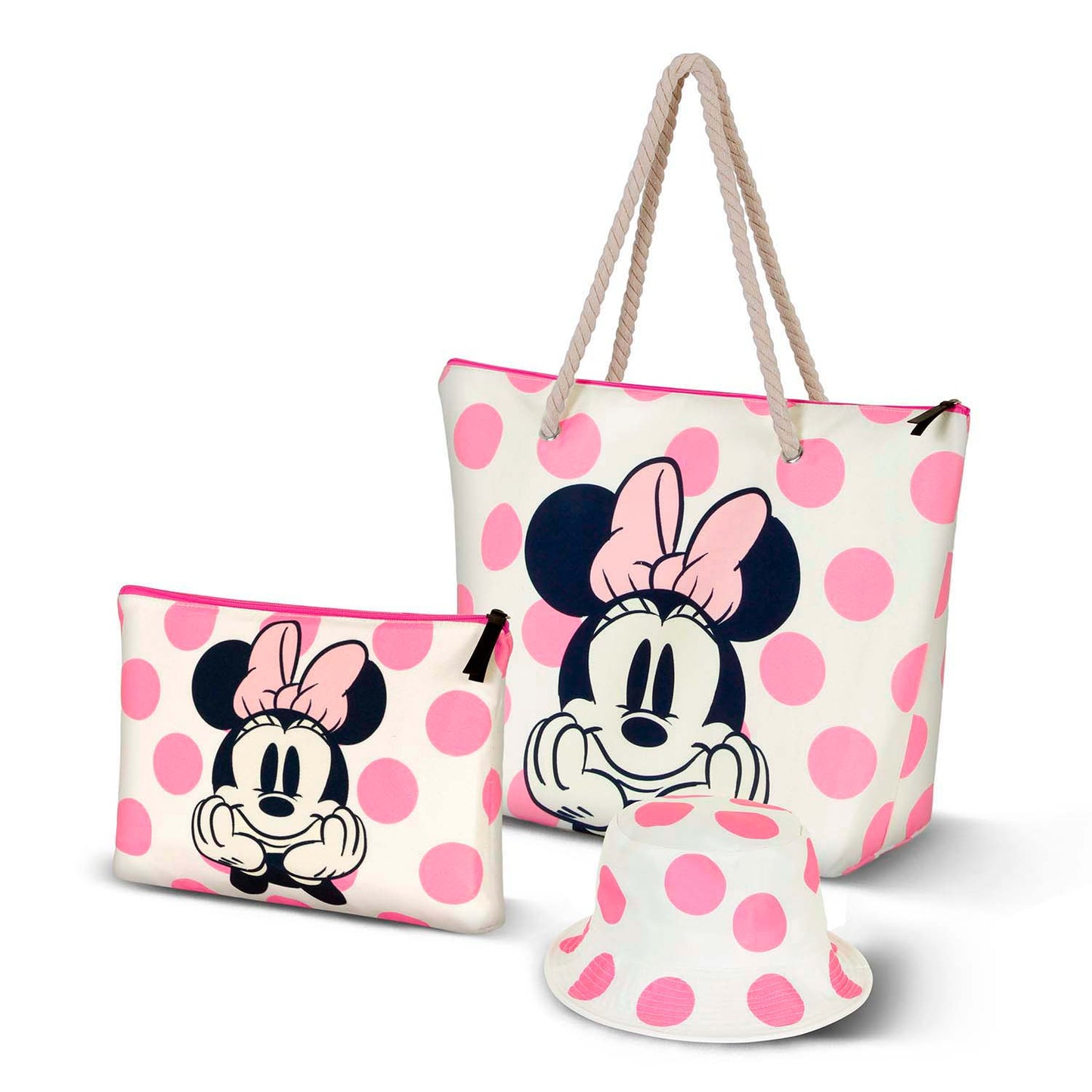 Disney Minnie Mouse Dots-Sac de Plage Soleil, Rose